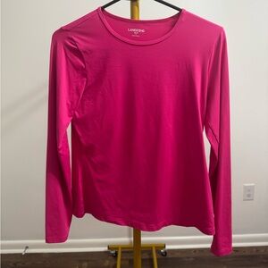 Lands' End Women's Bright Pink Long Sleeve Tee